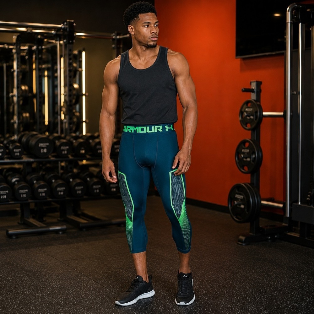 Under Armour Men's Large Heat Gear Compression Leggings Athleisure Gym Training